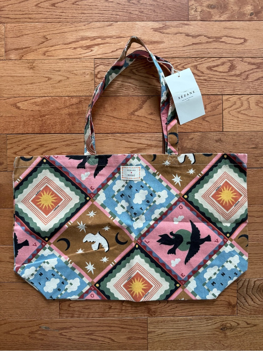NWT Sézane x Pangaia Limited Edition Patchwork Multicolour Tote Bag – Cotton